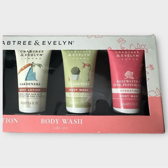 Crabtree & Evelyn NIB Body Lotion 2 x 50ml & Body Wash 3 x 50ml Set READ - Picture 4 of 11